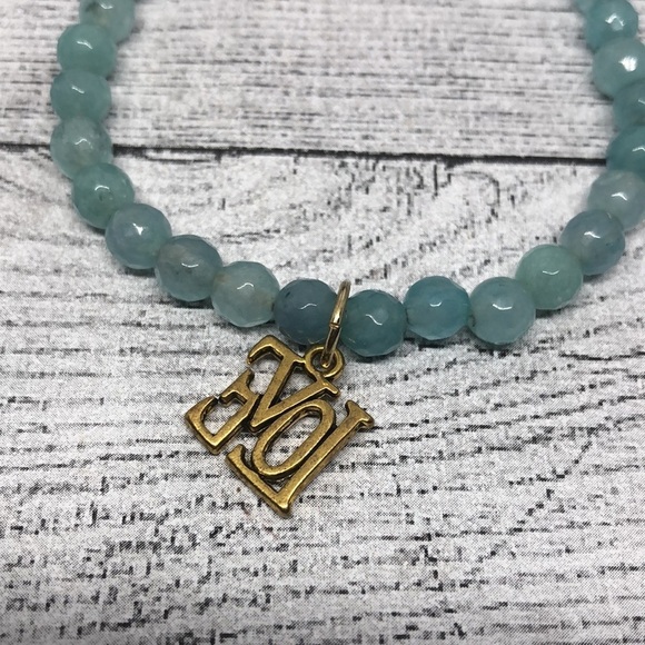 Curated bundle turquoise and more "love" charm bracelets statement stackable - Picture 4 of 6